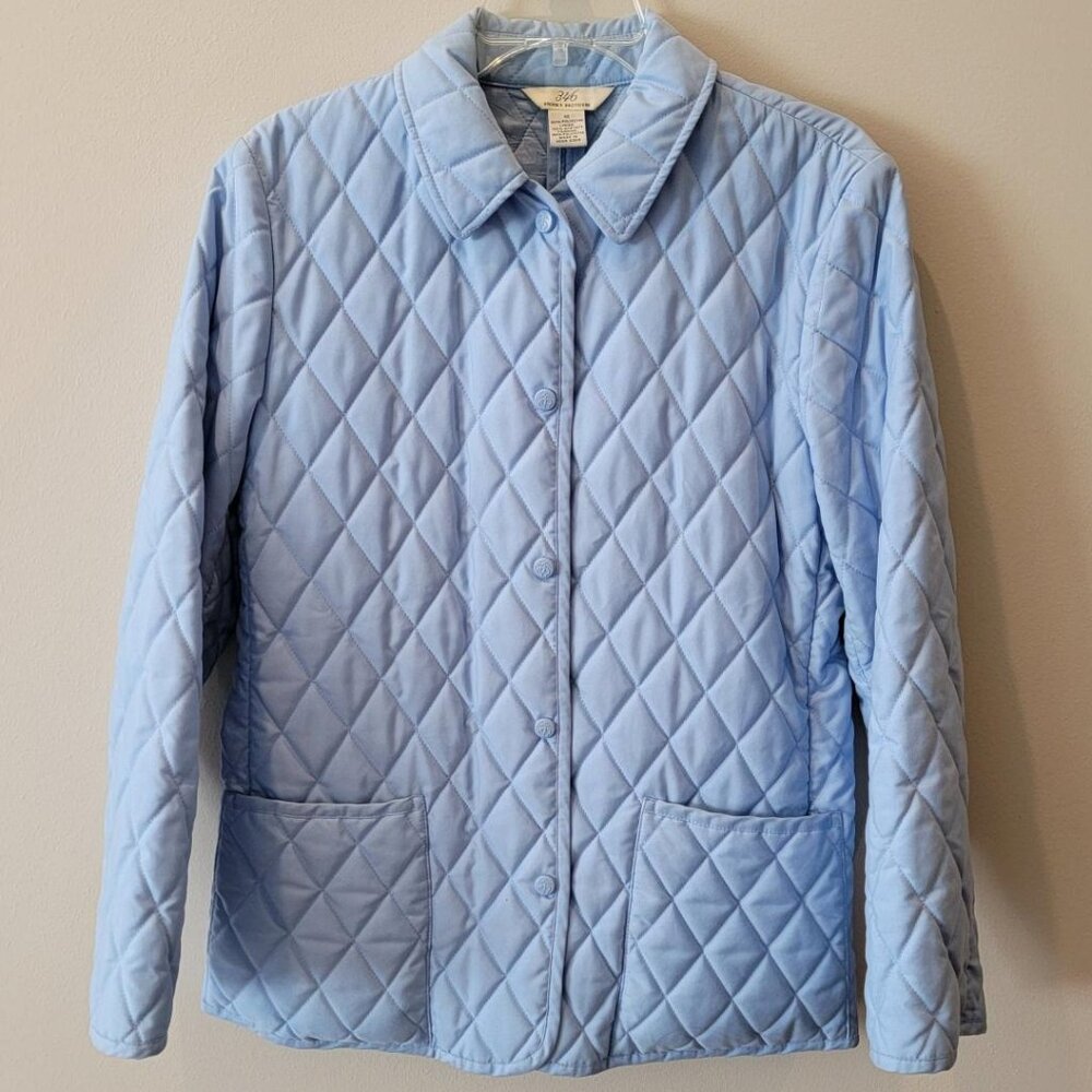 BROOKS BROTHERS Ladies Quilted Jacket Sz.10 Light Blue Retail $129!!